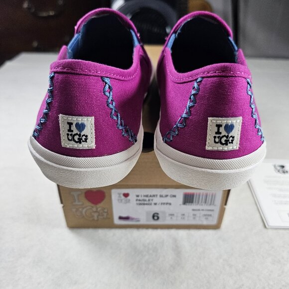 NEW UGG Australia Eyan II Paisley Canvas Boat Style Sneakers w/ Sheepskin Insole - Picture 4 of 5